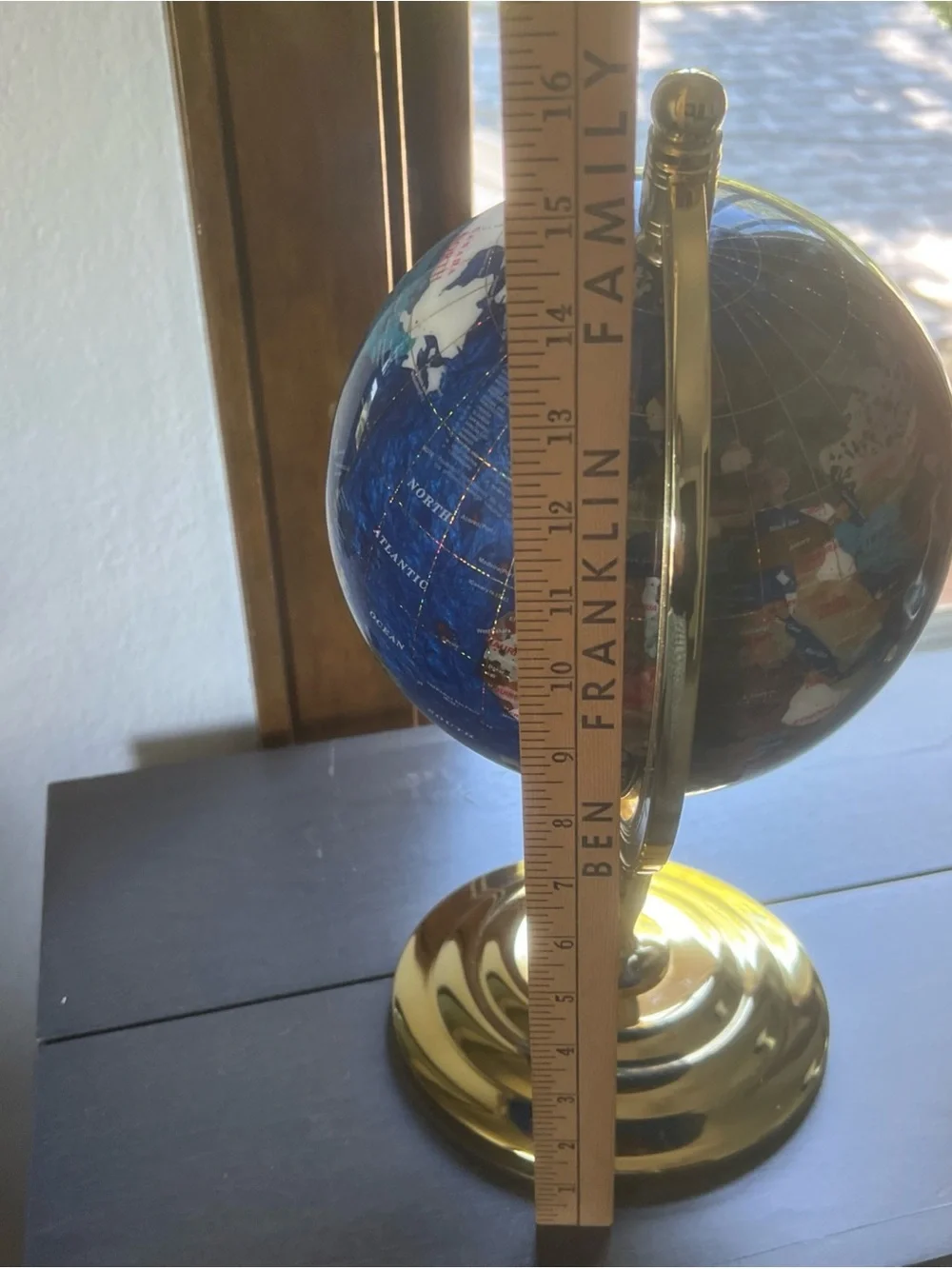 Stunning Semi-Precious Gem Stone Inlaid Globe
